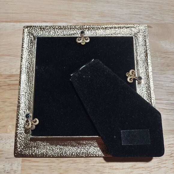 Pryde Interiors 4x4 Photo Frame Gold & Beige Beaded Design Elegant Tabletop Disp - Picture 4 of 6